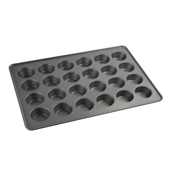 Lot 2 Moules à Muffins 12 Cavités Acier Carbone Antiadhésif - Mini Cupcakes 35x26x3cm Noir